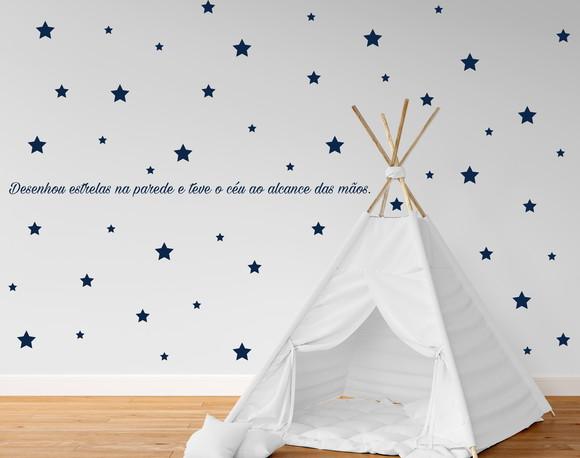 Adesivo de Parede Estrelas + Frase