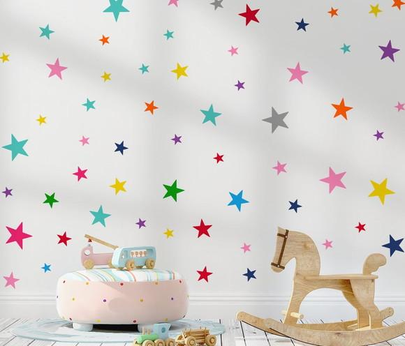 Adesivo de Parede Estrelas Coloridas -adesivo Estrelas
