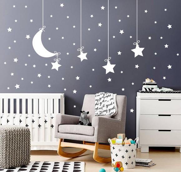 Adesivo de Parede Lua e Estrelas