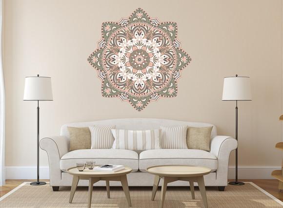 Adesivo de parede mandala 60cm