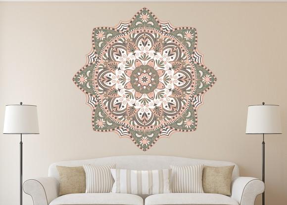 Adesivo de parede mandala 100cm