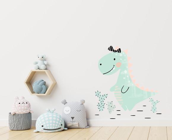 Adesivo Dinossauro Menina - Adesivo Dinossauro