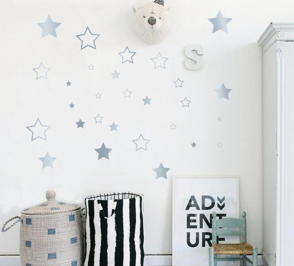 Adesivo estrelas prata