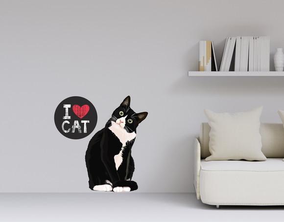 Adesivo gato - love cat