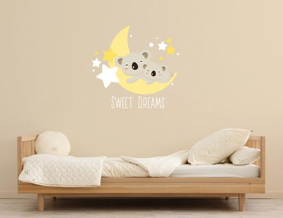 Adesivo Lua com Koalas Sweet Dreams