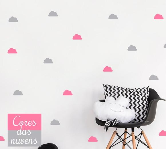 Adesivo nuvens kit com 48 unidades