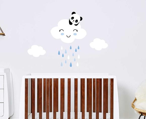 Adesivo nuvens com panda