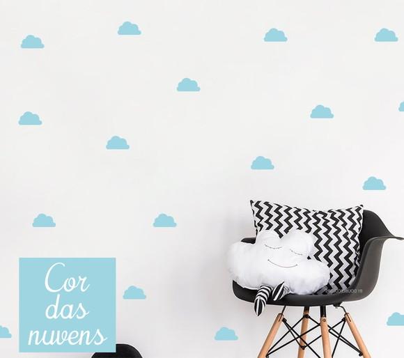 Adesivo nuvens kit com 48 unidades