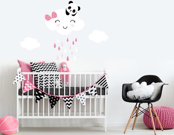 Adesivo nuvens com panda