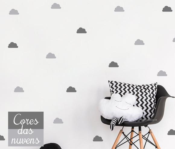 Adesivo nuvens kit com 48 unidades