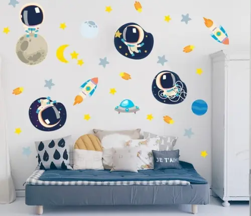Adesivo Astronautas/foguetes/estrelas/lua