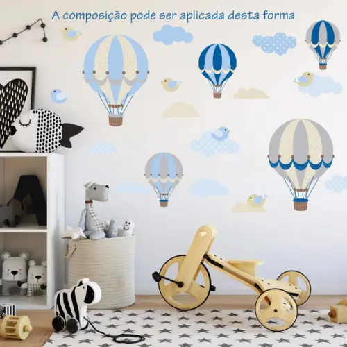 Adesivo Balões Azul e Vermelho