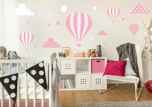 Adesivo Balões Rosa e Branco