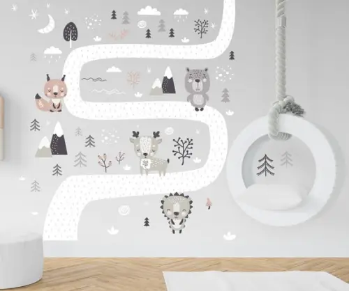 Adesivo Bichinhos da Floresta na Neve