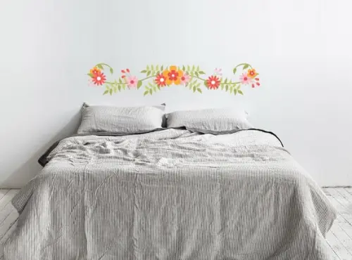 adesivo cabeceira floral