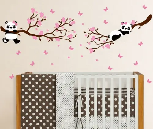 Adesivo Cerejeira com Ursinhos Pandas Meninas