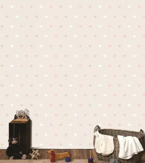 adesivo corações rosa/bege/branco