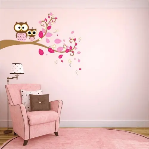 adesivo corujinhas rosa