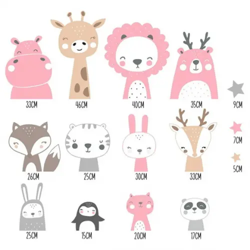 Adesivo de Parede Animais Nórdicos e Estrelas
