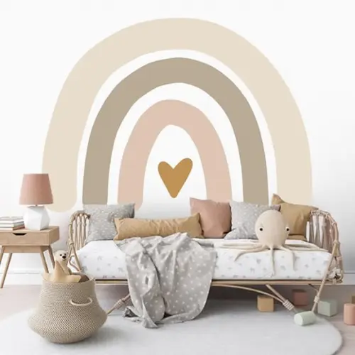 Adesivo de Parede Arco Íris - Adesivo Arco-íris com Coração