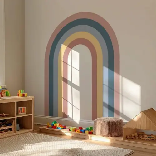 Adesivo de Parede Arco Íris - Adesivo Decoração Minimalista