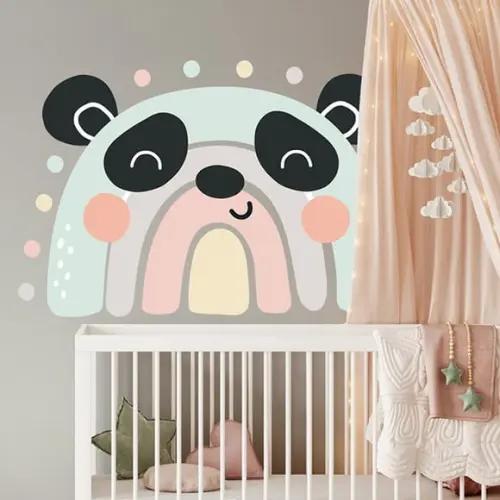 Adesivo de Parede Arco Íris - Arco Íris Panda