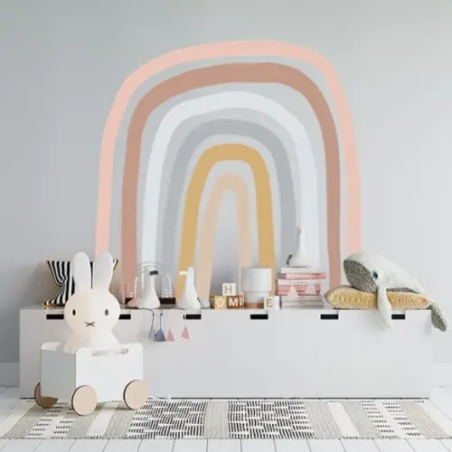 Adesivo de Parede Arco Íris - Arco-íris Minimalista Boho