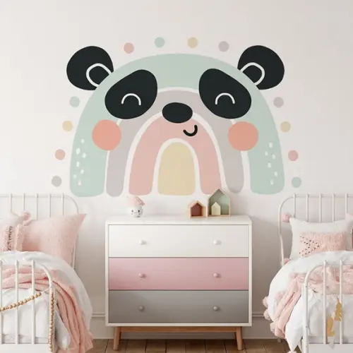 Adesivo de Parede Arco Íris - Arco Íris Panda