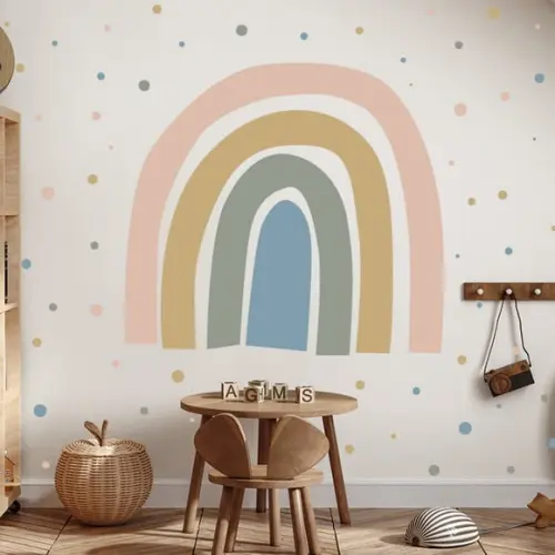 Adesivo de Parede Arco Íris + Bolinhas