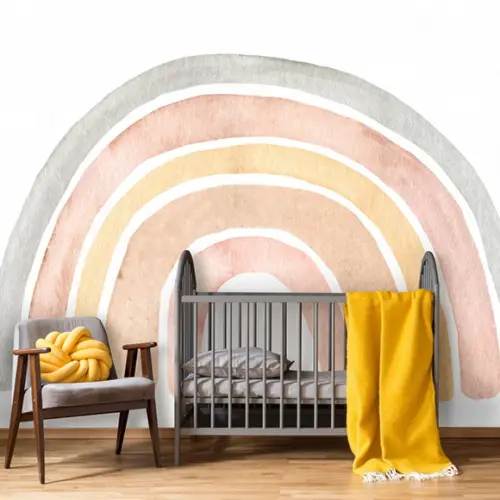 Adesivo de Parede Arco Íris Aquarela- Adesivo Arco-íris Boho