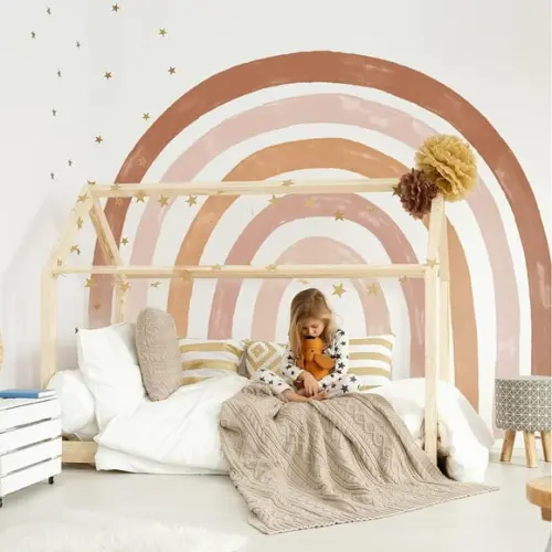 Adesivo de Parede Arco Íris Aquarela- Adesivo Arco-íris Boho