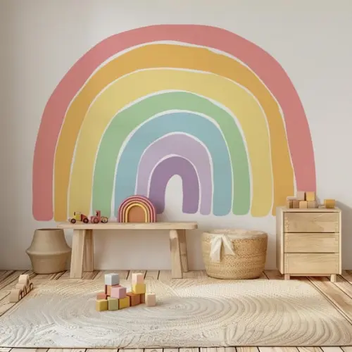 Adesivo de Parede Arco Íris Boho Quarto Infantil