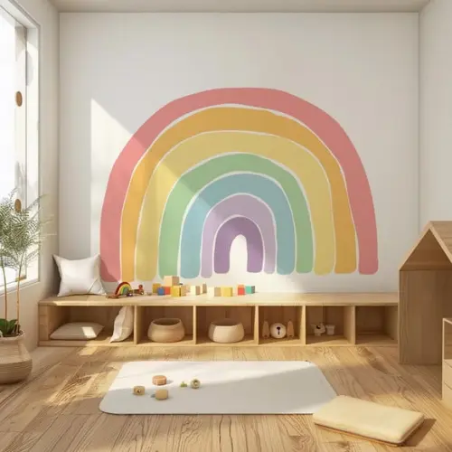 Adesivo de Parede Arco Íris Boho Quarto Infantil