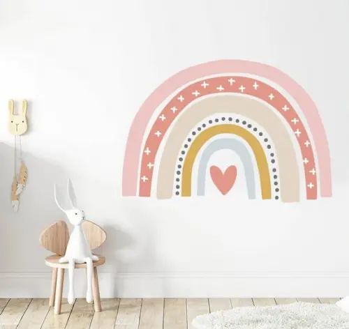 Adesivo de Parede Arco Íris com Coração