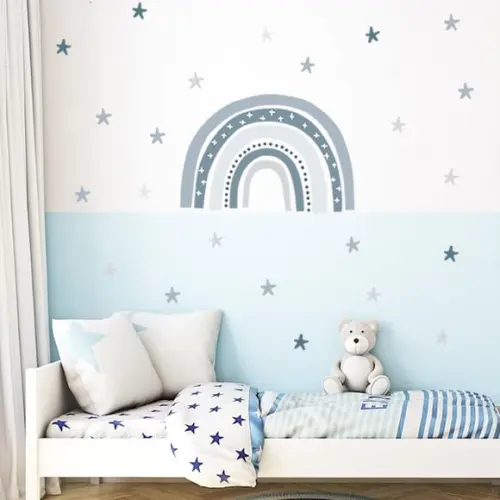 Adesivo de Parede Arco Íris com Estrelas