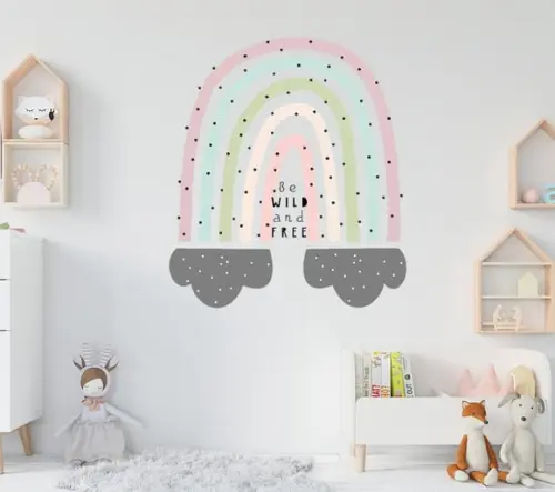 Adesivo de Parede Arco Íris com Nuvens