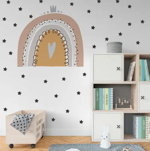 Adesivo de Parede Arco Íris e Estrelas