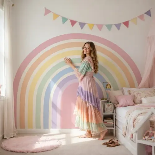 Adesivo de Parede Arco Íris Quarto de Menina