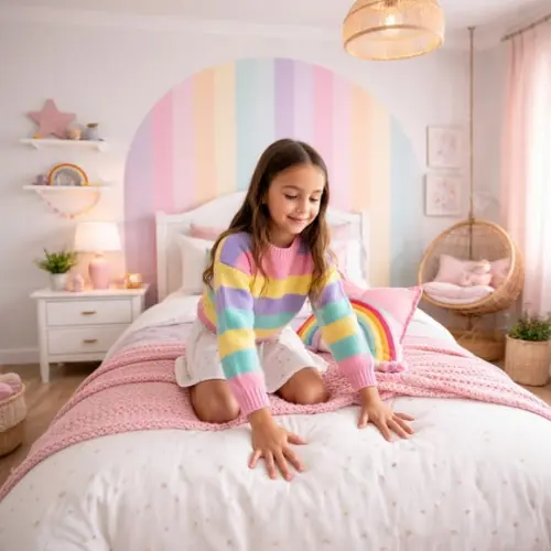 Adesivo de Parede Arco Íris Quarto de Menina