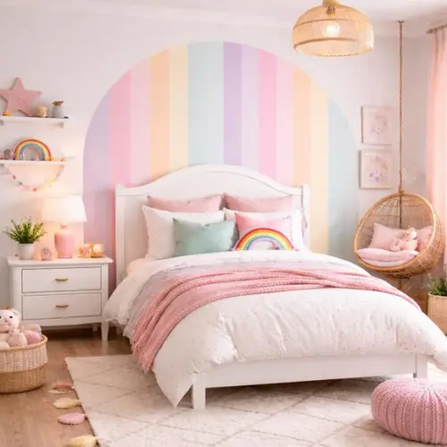 Adesivo de Parede Arco Íris Quarto de Menina