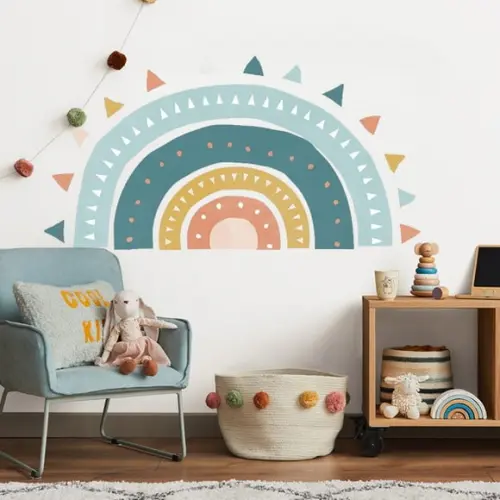 Adesivo de Parede Arco Íris Sol Boho - Adesivo Sol Boho