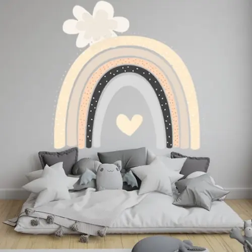 Adesivo de Parede Arco Íris, Nuvem - Adesivo Arco-íris