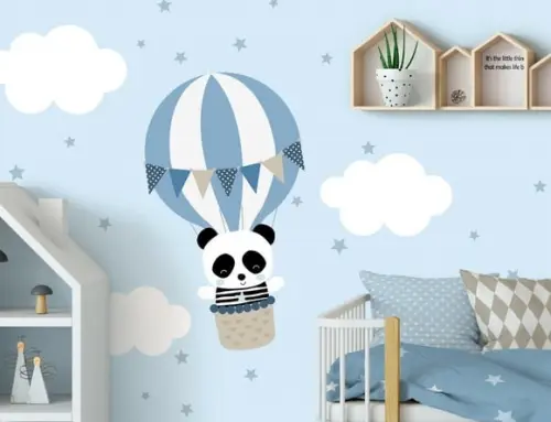 Adesivo de Parede Balão com Urso Panda