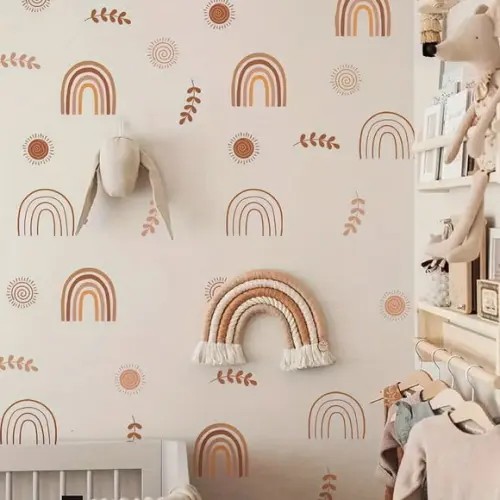 Adesivo de Parede Boho - Arco Íris - Sol - Raminhos
