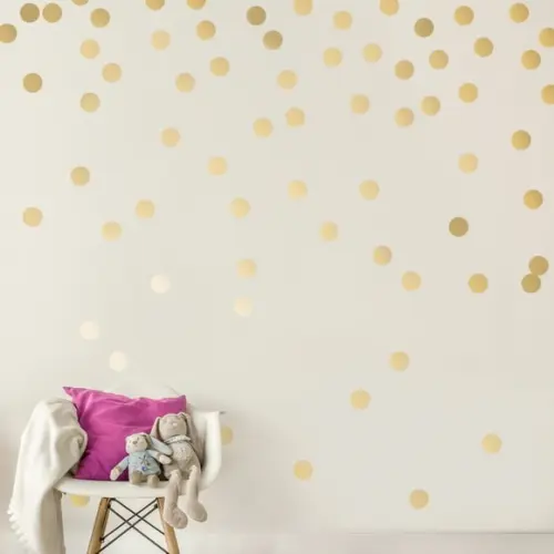 Adesivo de Parede Bolas Dourado Especial
