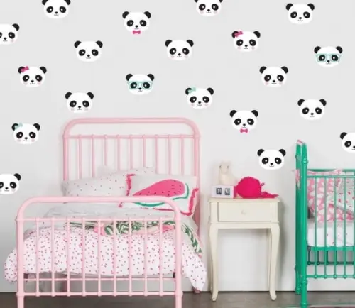 Adesivo de Parede Carinhas de Pandas