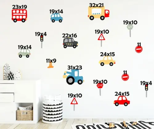 Adesivo de Parede Carrinhos