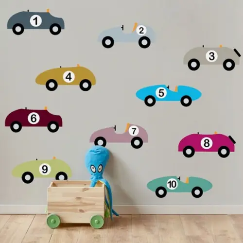 Adesivo de Parede Carrinhos - Adesivo Carrinhos