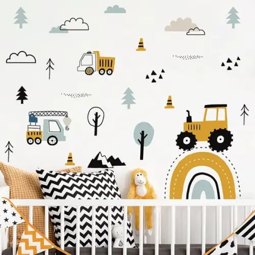 Adesivo de Parede Carrinhos Boho