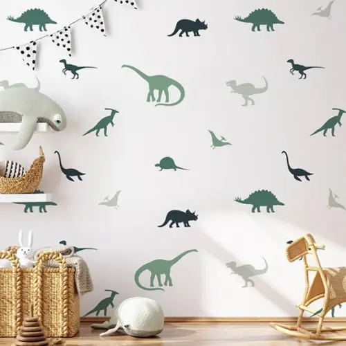 Adesivo de Parede Dinossauros - Adesivos Dinossauros Verdes